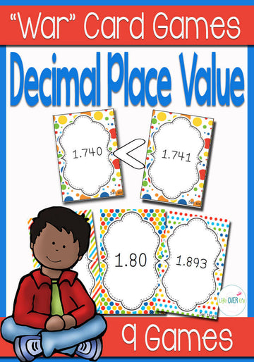 Decimal Place Value War Card Game