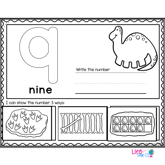 1-20 Dinosaur Number Recognition Mats | Ten-frames, Array, Tally Marks