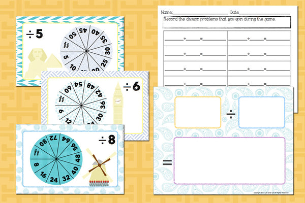 Practicing division facts has never been so fun! This Division Fact Spin & Win! partner game is a great way to review math facts with your students!
