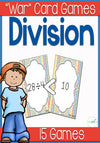Lots of opportunities to build fluency with the 15 unique division "war" card games to use in you math centers. Partners will work together to learn basic division facts while playing a fast-paced, engaging game of inequalities.