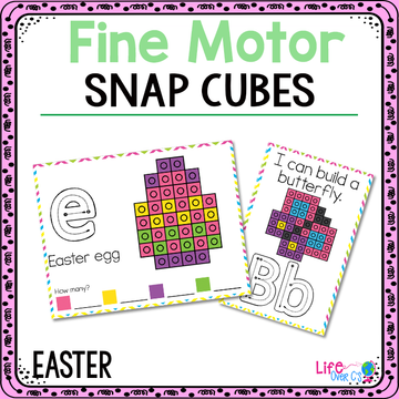 Fine Motor Mats for Easter | Snap Cubes