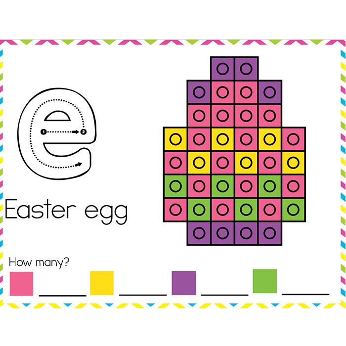 Fine Motor Mats for Easter | Snap Cubes