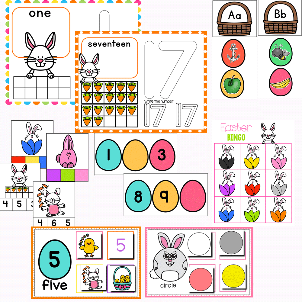 Preschool/ Pre-k Math & Literacy Centers | Easter Theme