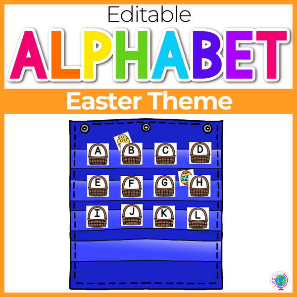 Alphabet Hide & Seek Pocket Chart Cards | Easter Theme