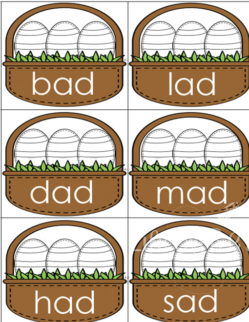 This CVC Word Baskets for Easter are so cute! Kids use the eggs to build CVC words in the baskets!