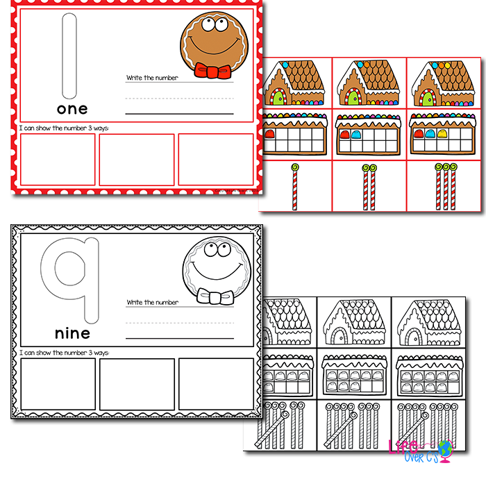 1-20 Gingerbread Number Recognition Mats | Ten-frames, Array, Tally Marks