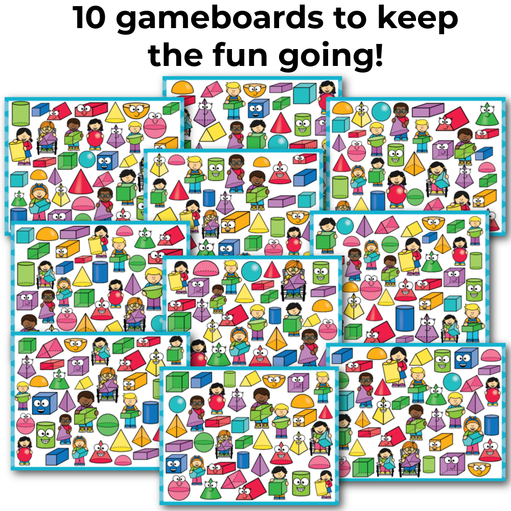 3D Shapes Theme I Spy 'Flip' Board Game