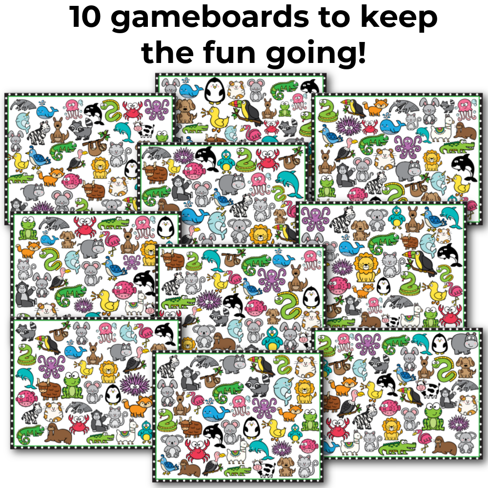 Animal Theme I Spy 'Flip' Board Game