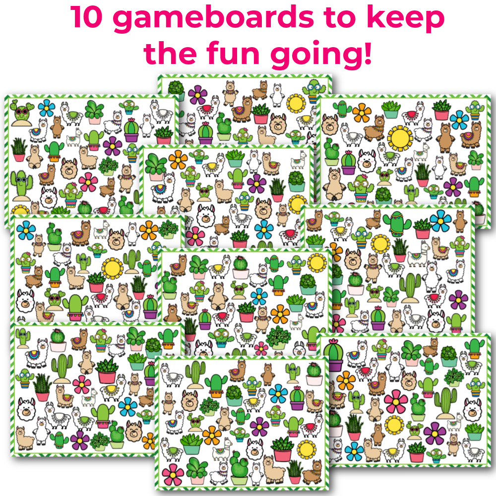 Cactus and Llama Theme I Spy 'Flip' Board Game