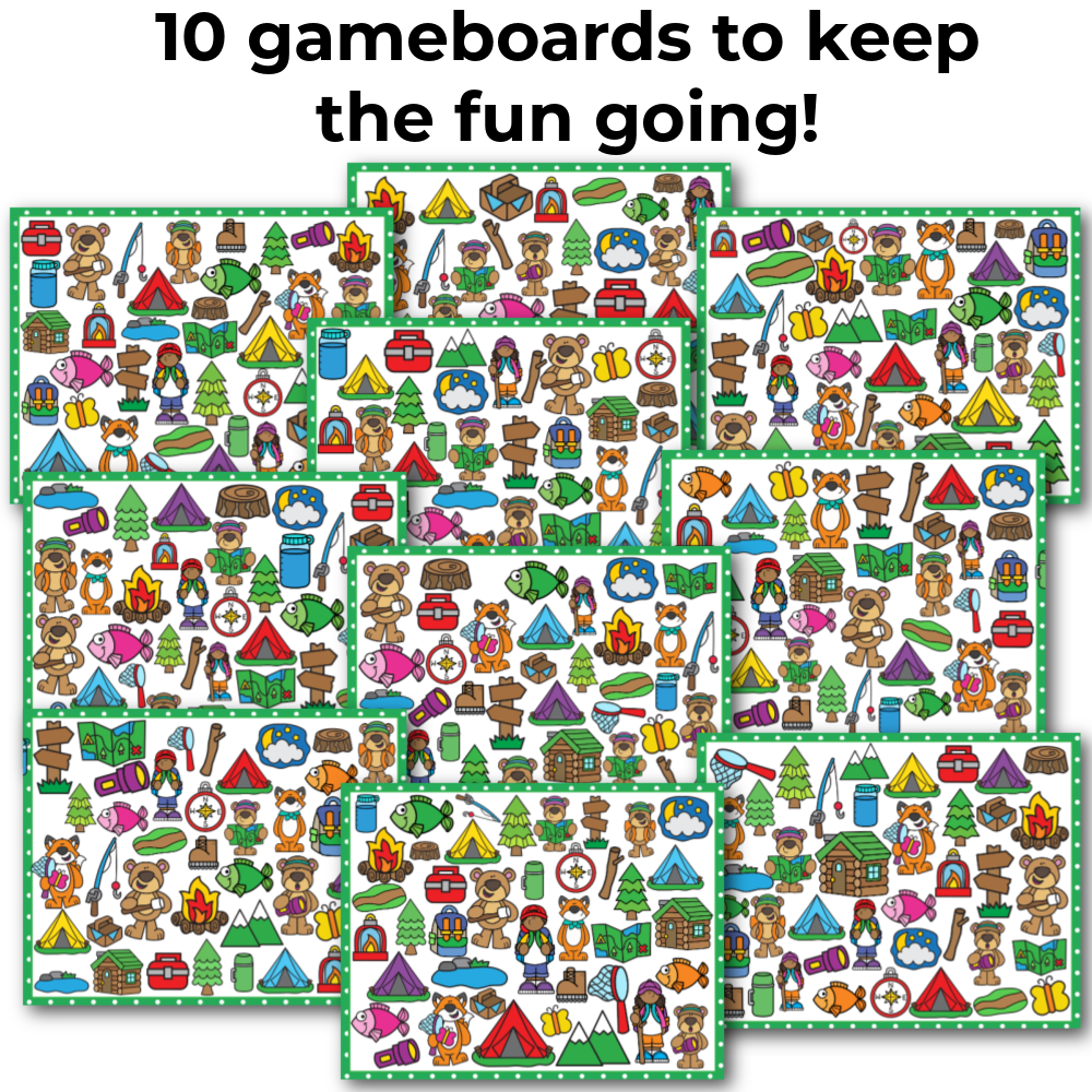 Camping Theme I Spy 'Flip' Board Game