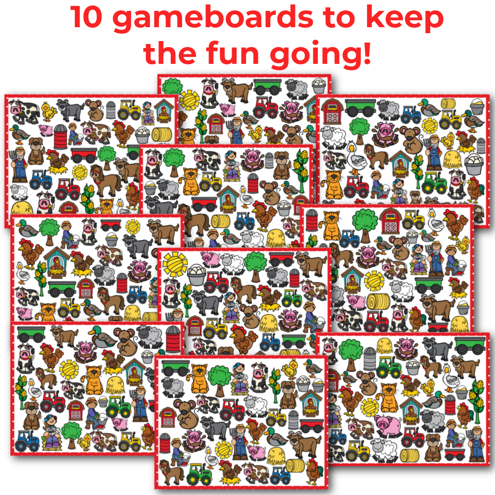 Farm Theme I Spy 'Flip' Board Game