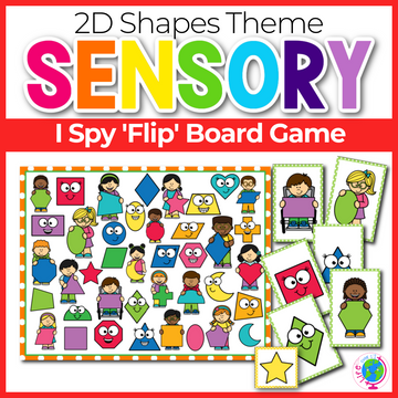 2D Shapes Theme I Spy 'Flip' Board Game