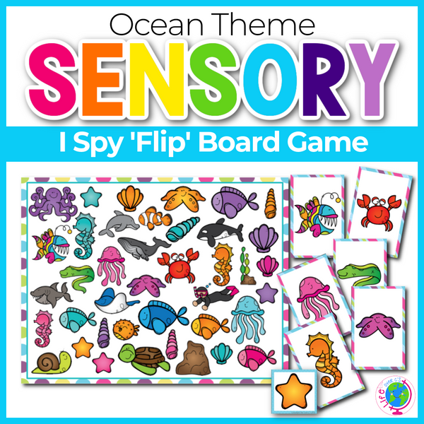Ocean Animal Theme I Spy 'Flip' Board Game