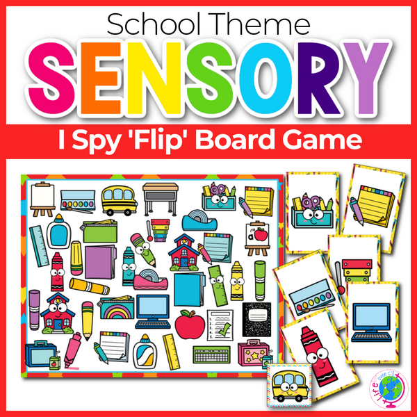 School Theme I Spy 'Flip' Board Game