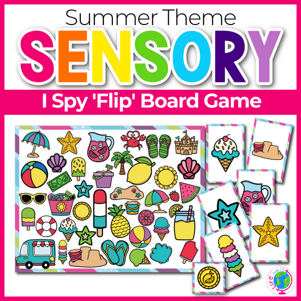Summer Theme I Spy 'Flip' Board Game