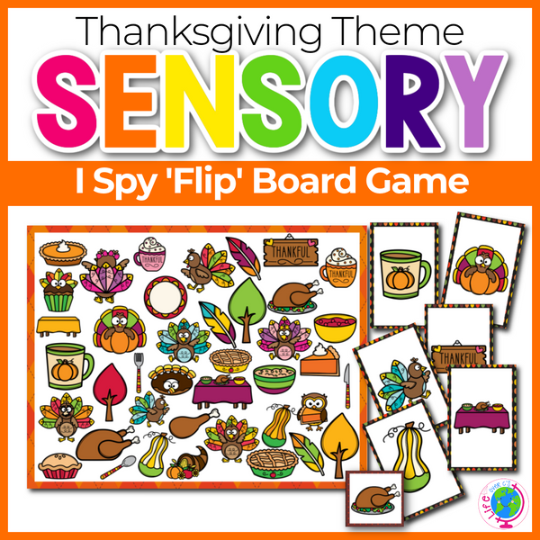 Thanksgiving Theme I Spy 'Flip' Board Game