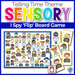Telling Time Theme I Spy 'Flip' Board Game