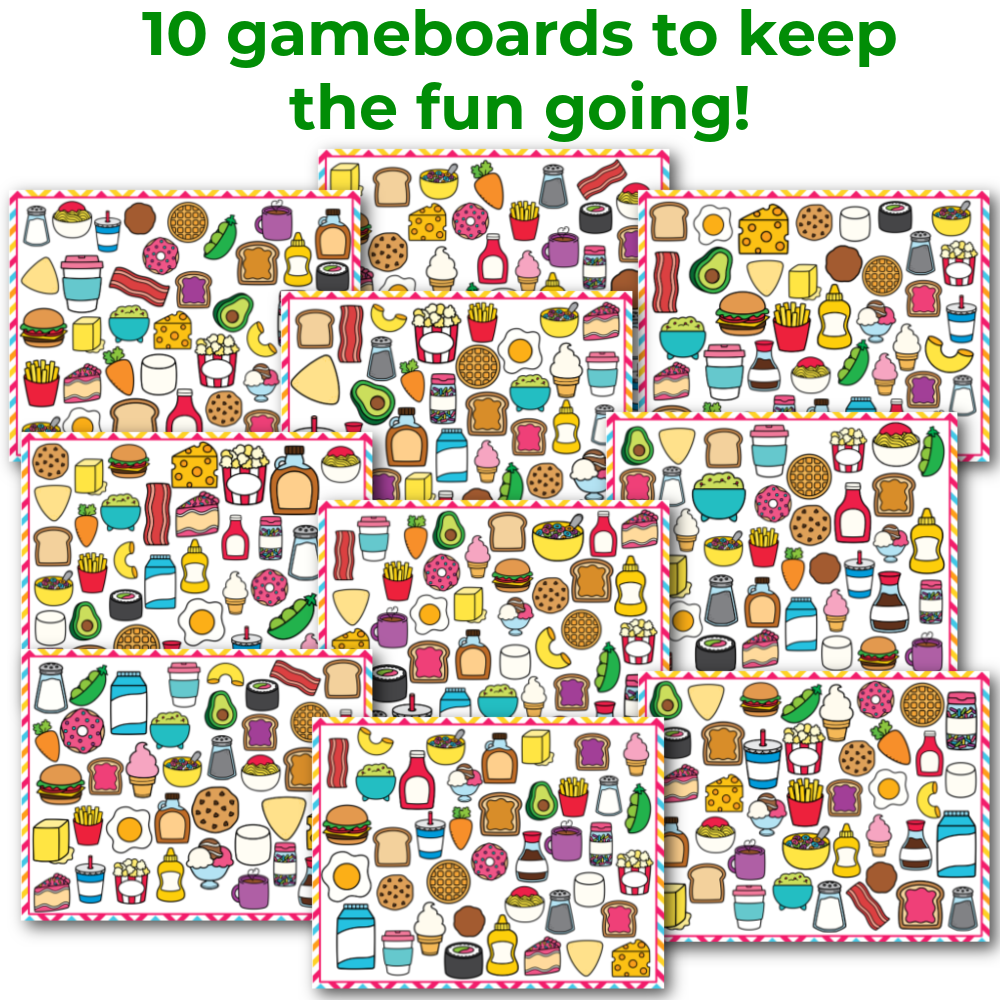 Food Theme I Spy 'Flip' Board Game