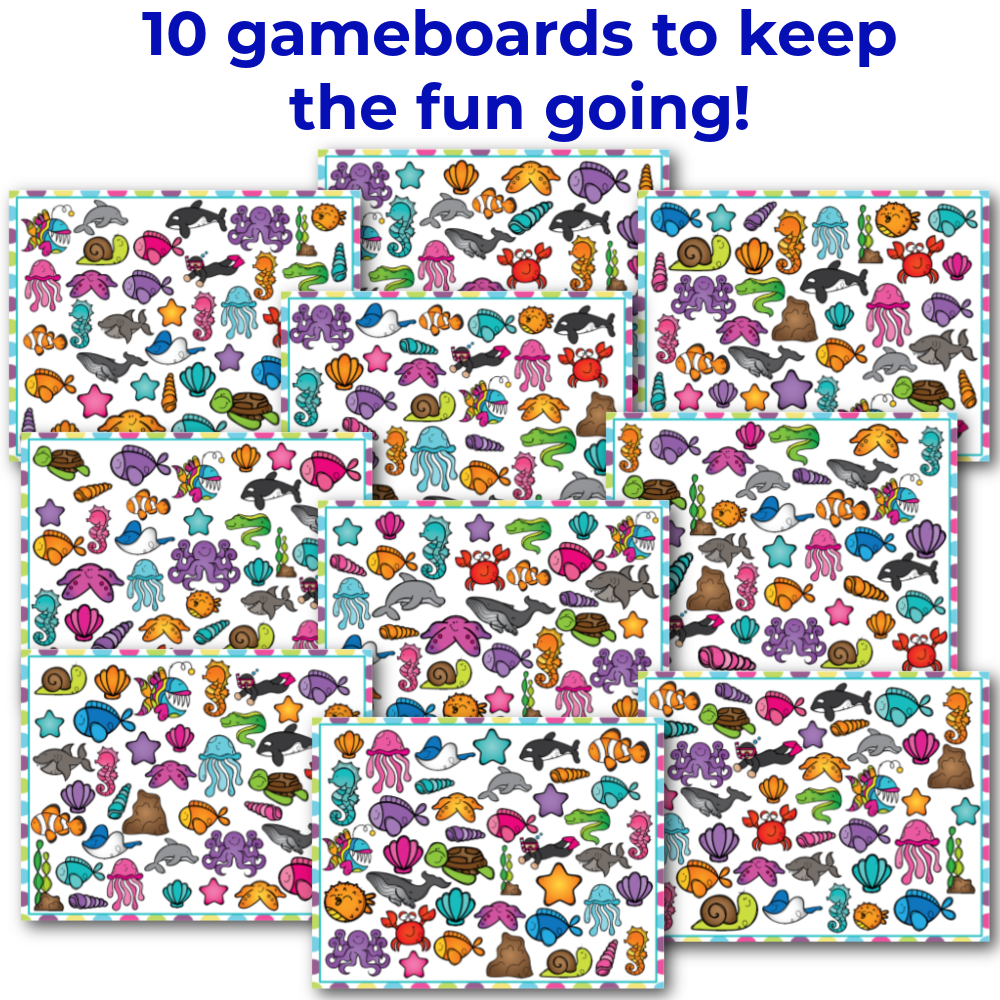 Ocean Animal Theme I Spy 'Flip' Board Game