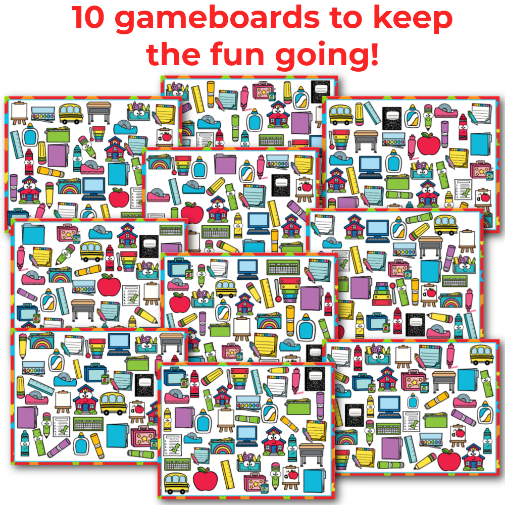 School Theme I Spy 'Flip' Board Game