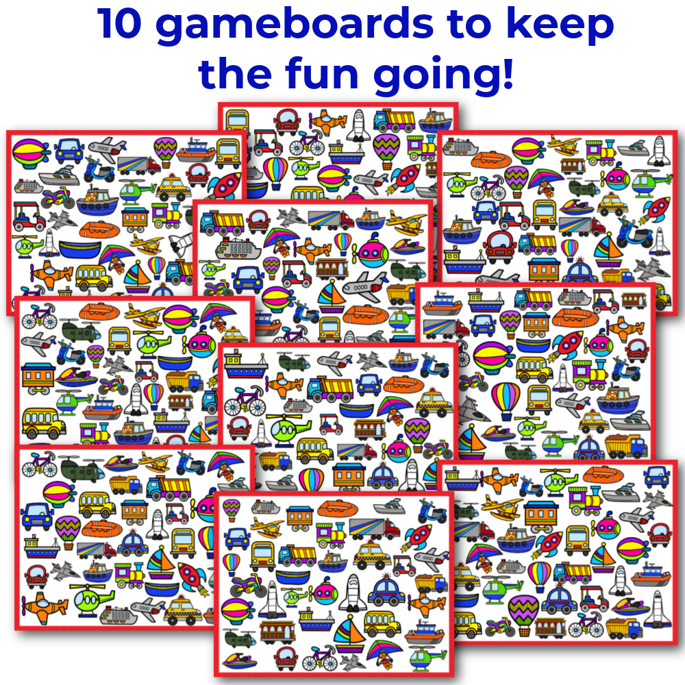 Transportation Theme I Spy 'Flip' Board Game