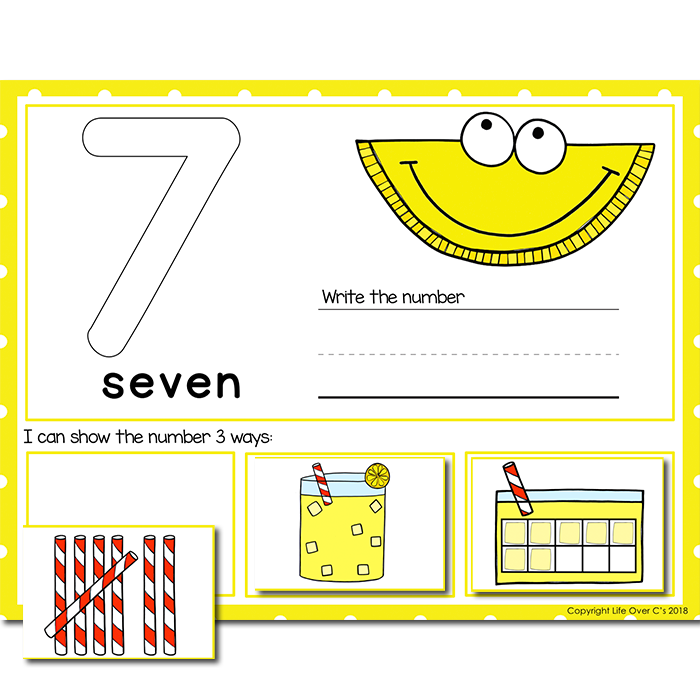 1-20 Lemonade Number Recognition Mats | Ten-frames, Array, Tally Marks