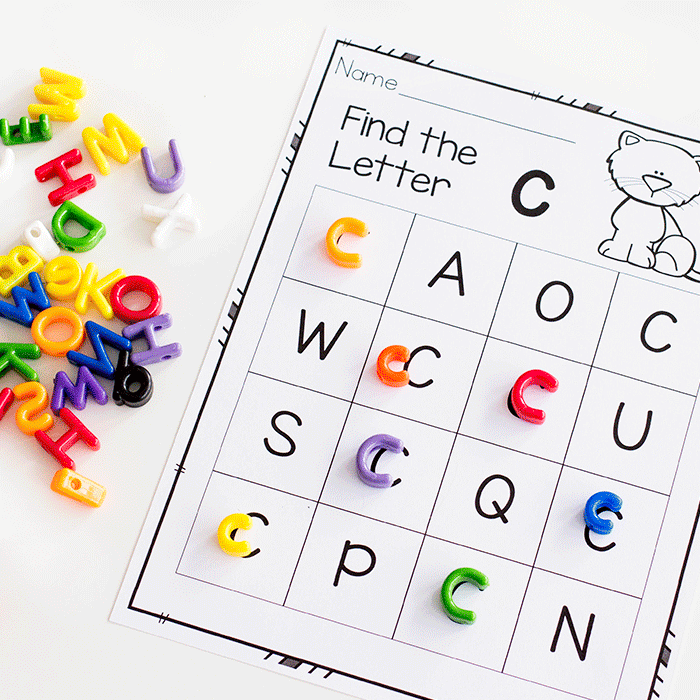 Letter recognition grids in 3 levels for easy differentiation.