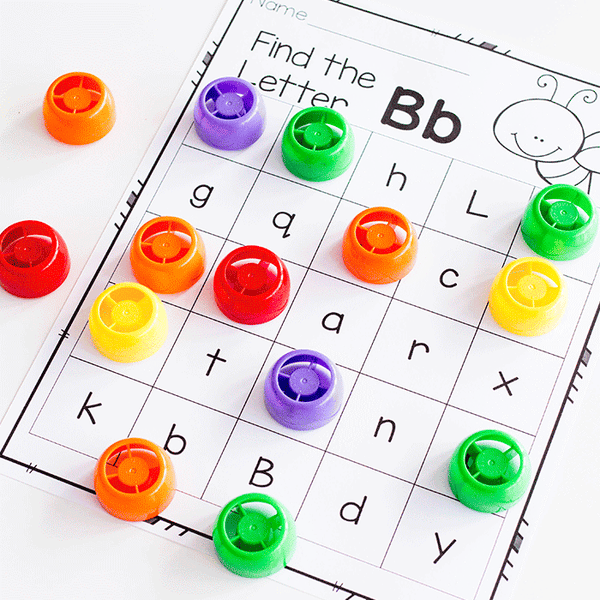 Free printable letter recognition printable for kindergarten. Work on uppercase and lowercase letters.