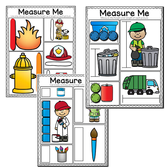 Community Helpers Measurement | Pre-K/Preschool Math Centers