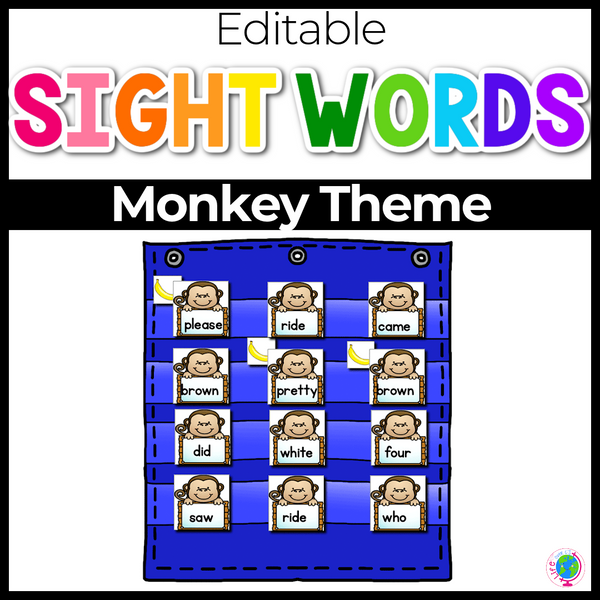 Sight Word Editable Hide & Seek Pocket Chart Cards | Zoo Theme