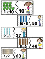 These colorful puzzles will make leaning multiplication facts fun! Multiplication facts are shown with arrays & numbers so that the kids can get a better understanding of what multiplication is.