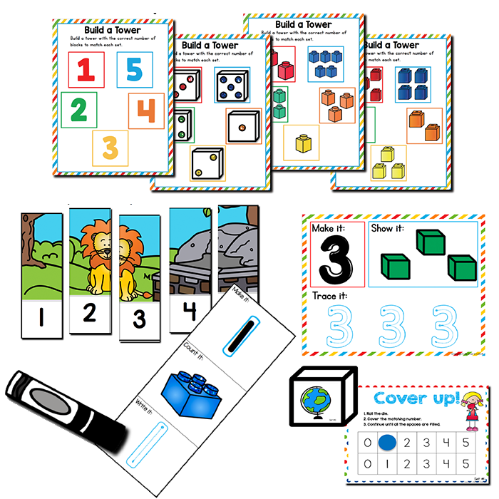 Numbers 0-5 | Pre-K/Preschool Math Centers