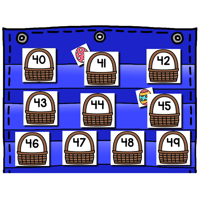 Numbers 0-120 Hide & Seek Pocket Chart Cards | Easter Theme