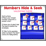 Numbers 0-120 Hide & Seek Pocket Chart Cards | Valentine Theme