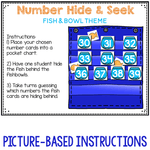 Numbers 0-120 Hide & Seek Pocket Chart Cards | Fish Theme