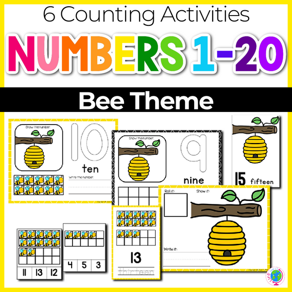 Beehive Theme Numbers 1-20 Counting Activities | Counting to 20 | Math Centers
