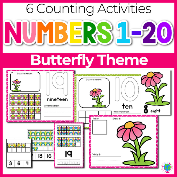 Butterfly Theme Numbers 1-20 Counting Activities | Counting to 20 | Math Centers