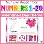 1-20 Valentine Number Recognition Mats | Ten-frames, Array, Tally Marks