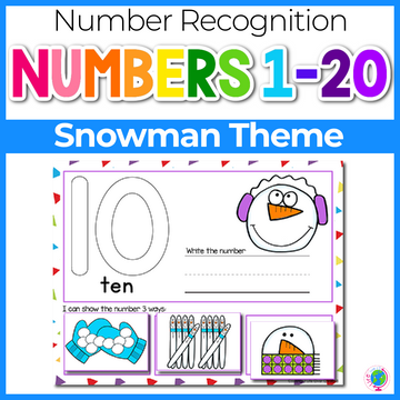 1-20 Winter Snowman Number Recognition Mats | Ten-frames, Array, Tally Marks