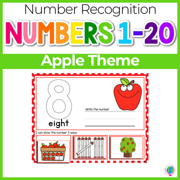 Apple Number Recognition Mats 1-20 | Ten-frames, Array, Tally Marks