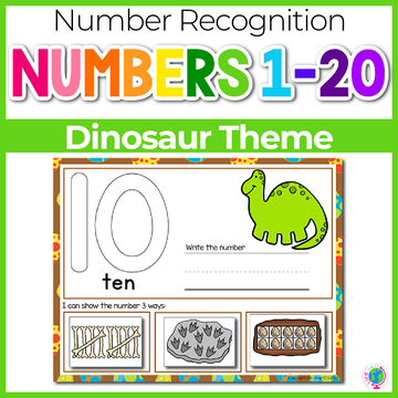 1-20 Dinosaur Number Recognition Mats | Ten-frames, Array, Tally Marks