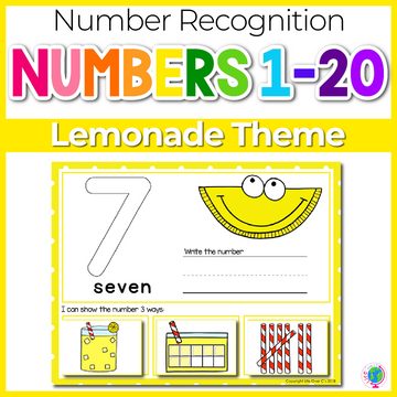 1-20 Lemonade Number Recognition Mats | Ten-frames, Array, Tally Marks