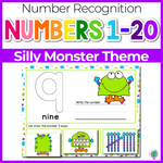 1-20 Silly Monster Number Recognition Mats | Ten-frames, Array, Tally Marks