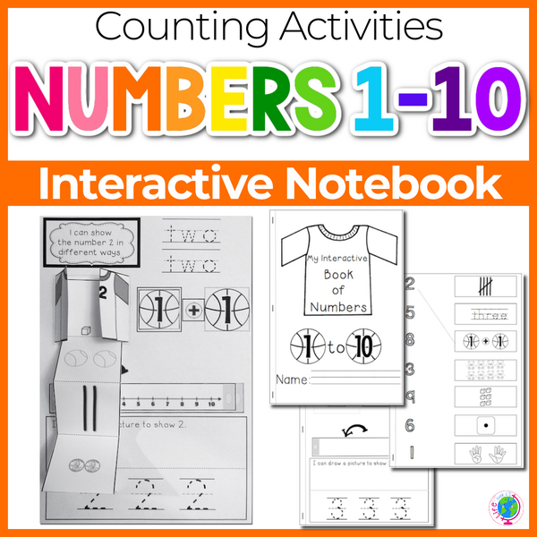Interactive Math Notebook for Numbers 1-10