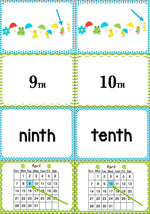 Students will learn ordinal numbers through a fast-paced, fun game! This April Ordinal Number game reviews ordinal numbers 1st-10th with an exciting April/Rainy Day theme. The kids can look at objects in a line, dates on a calendar, numerals and words to learn what each of them means.