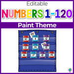 Numbers 0-120 Hide & Seek Pocket Chart Cards | Painting Theme