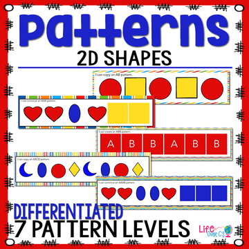 2D Shapes Pattern Pack for Math Centers