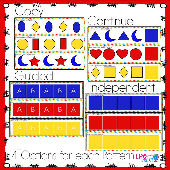 2D Shapes Pattern Pack for Math Centers