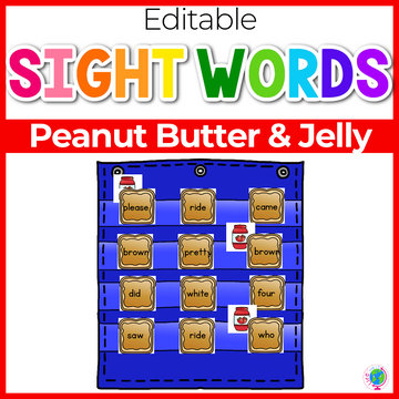 Sight Word Hide & Seek Pocket Chart Cards | Peanut Butter and Jelly