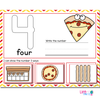 1-20 Pizza Themed Number Recognition Mats | Ten-Frames, Array, Tally Marks